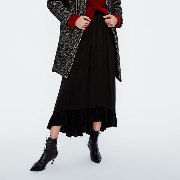 🚫SOLD🚫 Zara Leather Lace-Up Mid-Heel Ankle Boots - Picture 2 of 8